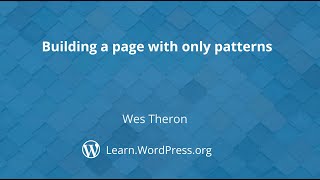 Building a page with only patterns