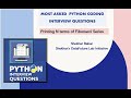 Fibonacci Series print N terms | Python Coding Interview Question [Frequently Asked]