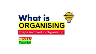 Organizing and steps involved in organizing