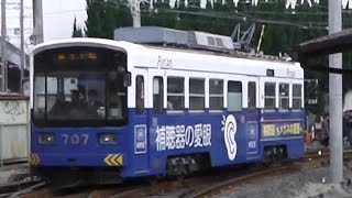 阪堺電気軌道上町線モ701形　当駅止まりの住吉公園駅に到着後、折り返し天王寺駅前行きへ