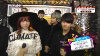 140221 Music Bank Backstage Interview - B.A.P \u0026 Soyu x Jung Gi Go