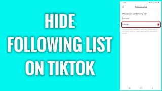 tiktok როგორ დავმალოთ ჩვენ მიერ დაფოლოვებული ხალხი