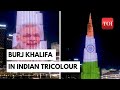 PM Modi in UAE: Burj Khalifa lights up in Indian Tricolour and PM Modi’s image