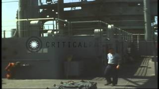 Ambulatory sailors wounded during Israeli attack on USS Liberty are transferred b...HD Stock Footage