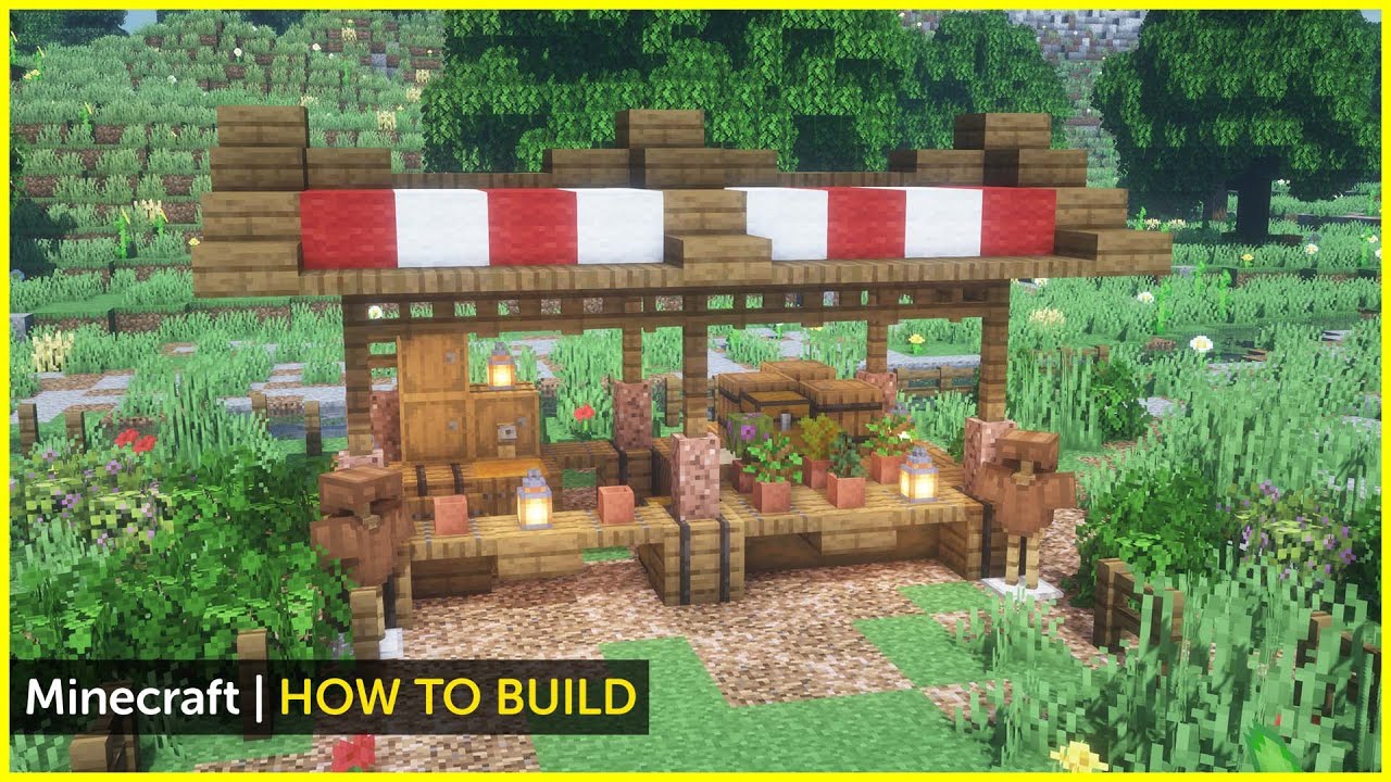 Minecraft How To Build A Market Stall (Tutorial) - YouTube