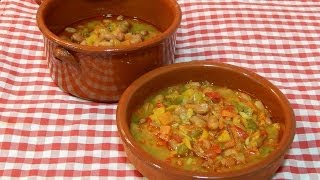 Receta fácil de alubias pintas con verduras