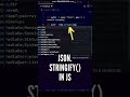 Convert JavaScript Object into JSON String | JSON in JavaScript #shorts #javascript #json #coding