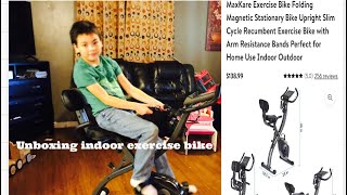 #UNBOXING MAXKARE EXERCISE BIKE FOLDABLE MAGNETIC CYCLING 3IN1 BIKE WITH ARM RESISTANCE BANDS+review
