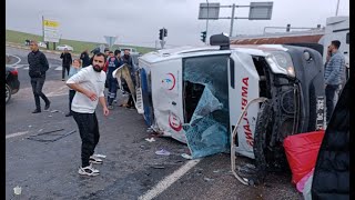 Diyarbakır’da ambulans kaza yaptı: 6 yaralı