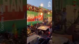 Massive crowd welcoming Imran Khan in Sialkot - Long march | #Shorts