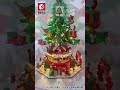 sembo block 605025 merry christmas tree santa claus town led lighting music box building brick