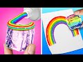 BROKE VS RICH SCHOOL ART CHALLENGE 🎨🌈 Painting Tricks And Art Hacks by 123 GO Like!