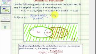 Ex 2: Determine a Conditional Probability Using a Venn Diagram - P(B|not A)