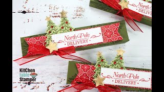 Stampin' Up! Perfectly Plaid Andes Snap Bar Christmas Treat Box with Kitchen Table Stamper#diy