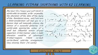 Exercise No.168 @ 80 WPM - Pitman Shorthand Dictation - KZ Learning