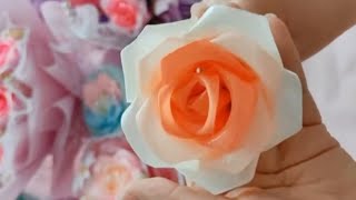 Satin Ribbon Flower | How to make Satin Ribbon Rose Flowers 🌺 DIY HOME