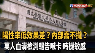 內部喬不攏? 萬人血清檢測報告喊卡時機敏感－民視新聞