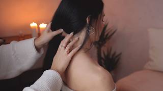 ASMR 😴 soft touch massage to fall asleep (with music option)