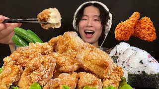 ASMR Fried chicken with mayonnaise【eating sound/mukbang】【English subtitles】