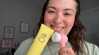 ASMR| Spa Roleplay- Doing your skincare on screen; Face cleansing, serums & mois
