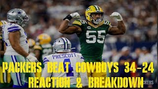 Packers Beat Cowboys 34-24 Reaction & Breakdown