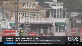 Long Island Shoppers Leery Of Walking Through Shopping District Construction