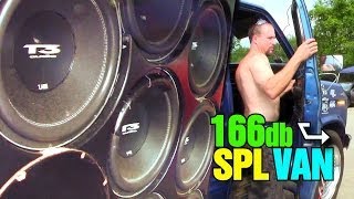 166db Blowing Subwoofer Surrounds w/ Mike Gladu's T3 Audio BASS VAN | 6 of 9 15 inch Subs Wired Up