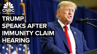 Donald Trump speaks following appeals court hearing on presidential immunity claim — 1/9/24