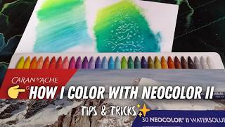 How I Color With Neocolor II ✨ Tips & Tricks for Adult Coloring Books