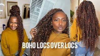 Boho Locs Over Existing Locs - No Crochet + No Faux Locs Needed