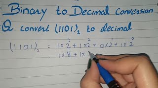 Binary 1101 to Decimal in Urdu, Binary to Decimal Conversion in Urdu