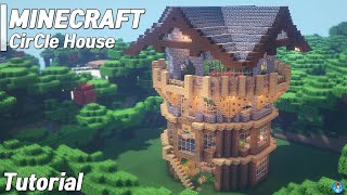 Minecraft : Circle Tower House Tutorial l how to build (##28)