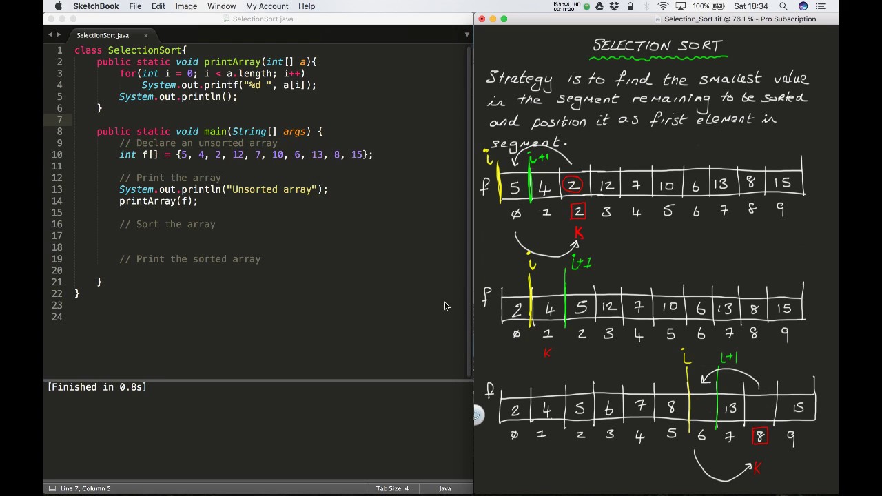 Brief Overview Of The Selection Sort Algorithm In Java - YouTube