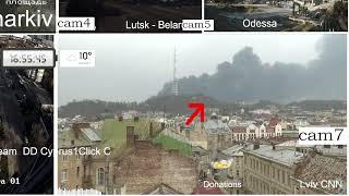 Huge explosion in Ukraine, Lviv | Capture while Live streaming | March.26th 2022