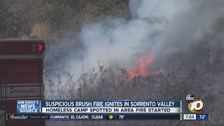 Authorities investigate suspicious nature of Sorrento Valley brush fire