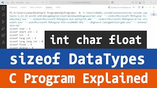C Programming Tutorial: Using sizeof to Find the Size of Data Types (char, int, float, double)