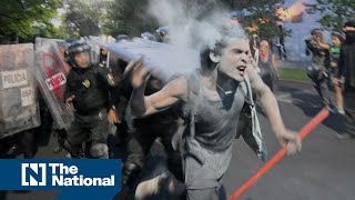 Gaza war protesters clash with police outside Israeli embassy in Mexico