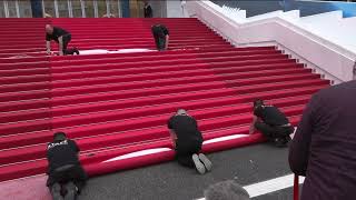 Cannes: le tapis rouge prêt à accueillir Meryl Streep pour la soirée d'ouverture | AFP Images