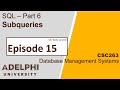 Nested Queries (subqueries) in SQL