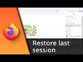 How to restore previous session in Firefox ✅ Tutorial