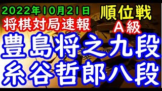 将棋対局速報▲豊島将之九段（２勝１敗）－△糸谷哲郎八段（１勝２敗）第81期順位戦Ａ級４回戦[横歩取り△３三角型](主催：毎日新聞社、朝日新聞社、日本将棋連盟)