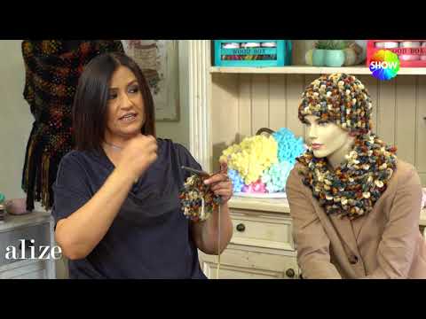 Alize Superlana Multicolor ile Bere Boyunluk-Making Hat and Cowl with Alize Superlana Multi Color Alize Superlana Multicolor ile Bere Boyunluk-Making Hat and Cowl with Alize Superlana Multi Color