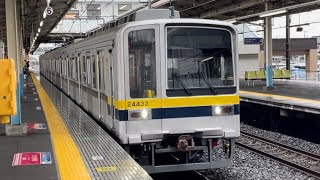 【オール無表示！？】東武20000系列20400型20430番台21433編成が回送電車として南栗橋駅2番線を発車するシーン（2024.3.29.9:26）