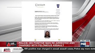 Police: HIV-positive man re-arrested nd charged with felonious assault