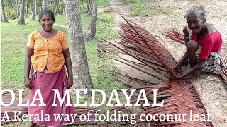 ഓല മെടയൽ വിശേഷങ്ങൾ || Ola medayal || roofing material crafting from Coconut leaf || Ep:70