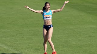 【手拍子を求める美しいアスリート 八重樫澄佳】 女子走高跳33 水戸招待