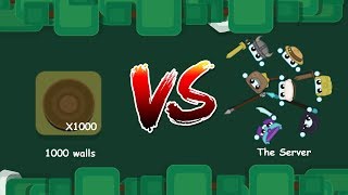 1,000 Walls Vs the Server | Starve.io Gameplay