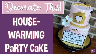 Decorate This!  New Home Cake With Marbled Fondant And Buttercream Splatter