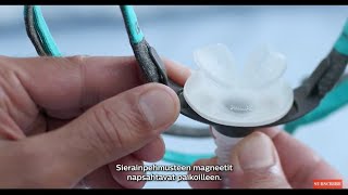 Philips Therapy Mask System 3100-NC ja 3100 SP Potilas Ohjeet Video Koko ja Kokoaminen, suomiainen