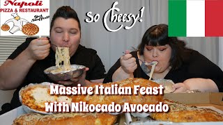 Massive Napoli Pizzeria Italian Feast With Nikocado Avocado Mukbang Eating Show